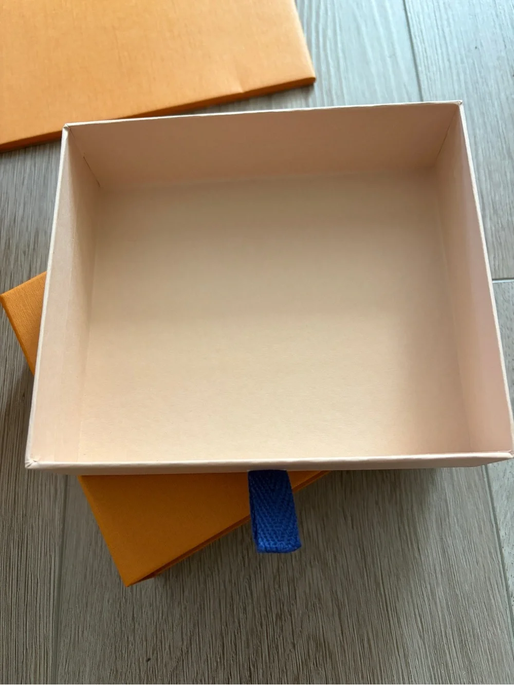 Louis Vuitton Orange Gift Set with Blue Ribbon Accents